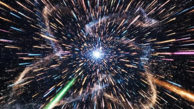 Hyperspace Tunnel, Warp Speed, Cosmic Journey, Starburst Effect, Light Speed Travel