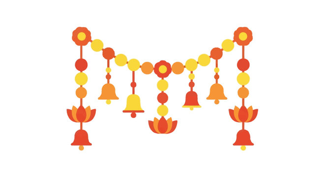 Colorful Indian Festival Decorative Bell Garland.