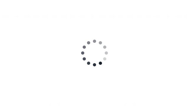 Animated Loading Spinner Icon on White Background, Waiting Animation