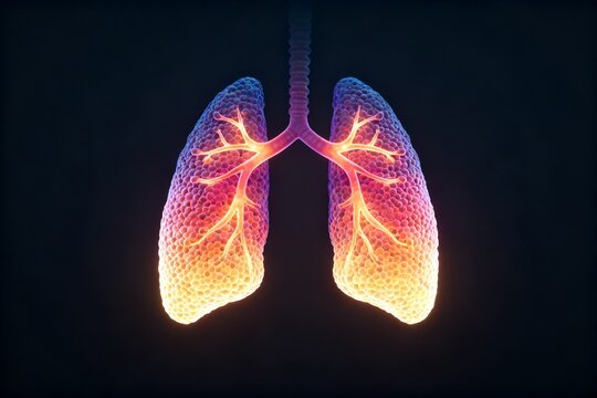 Human lungs with bronchial tree