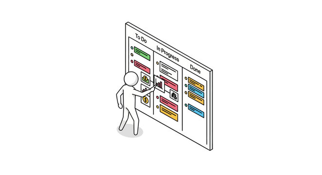 Person selecting items from large digital inventory display.