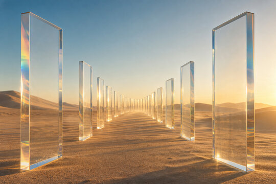 Desert glass monolith corridor