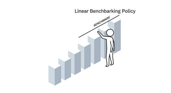 Illustration of linear progress and benchmarking policy concept.