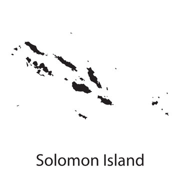 Map of Solomon Island archipelago, a group of islands in Oceania