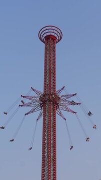 Asiatique Skyflyer Ride at Sunset in Bangkok Thailand
