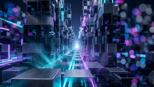 Abstract Symmetrical Modern Futuristic Architecture perspective abstract chasm