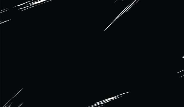 Manga speed lines on black background, white comic action motion effect, cinematic anime zoom burst vector, dynamic explosive energy frame