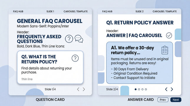 Minimal FAQ Carousel Social Template