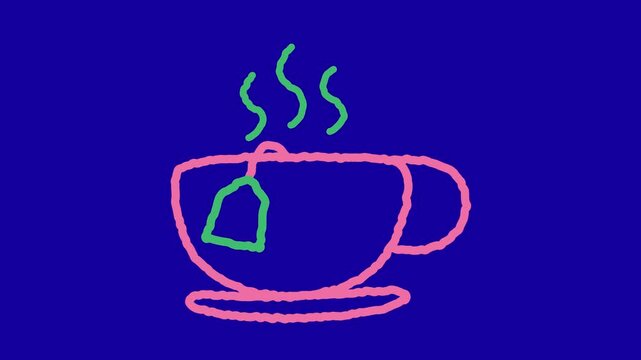 A cup of warm tea motion animation 