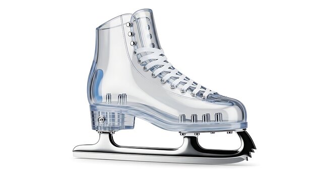 Ice Skating Boot with Metal Blades.