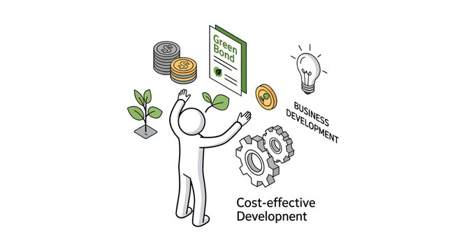 Illustration of Cost Effective Business Development Concepts.