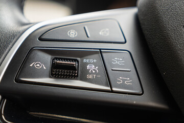 Obraz premium Car control features dashboard close-up image automotive environment user perspective