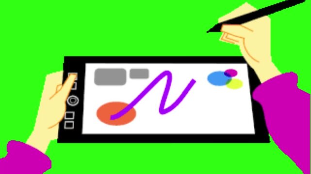 Doodle sketch motion animation on green screen