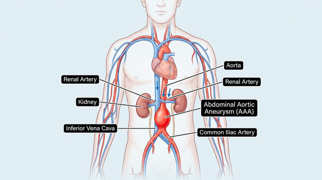 Abdominal aortic aneurysm aaa anatomy diagram