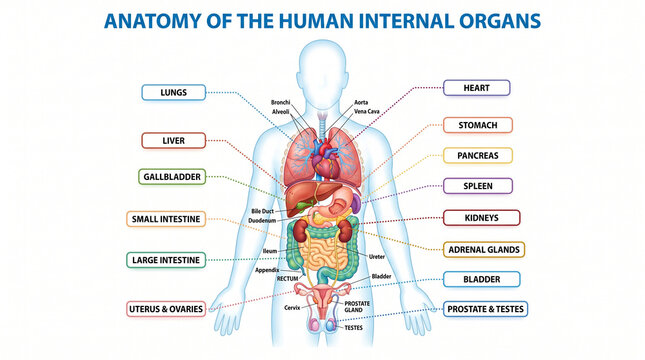 Human internal organs anatomy diagram