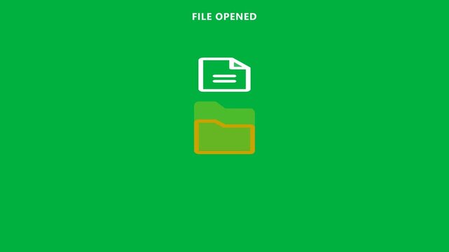 Animation of a yellow folder opening to reveal a document icon