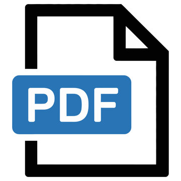 Vector graphic of a pdf document icon with a blue label