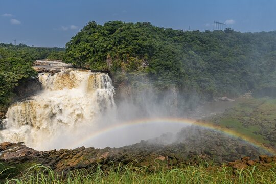 Rainbow on the Zongo waterfall on the Inkisi river, DR Congo