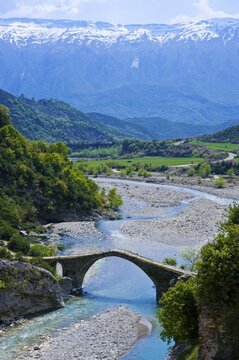 Roman bridge of Benja across river Shkumbin, Balkan, Albania