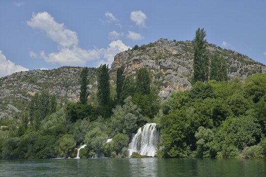 Ro&scaron;ki slap waterfall, Krka National Park, &Scaron;ibenik-Knin County, Dalmatia, Croatia