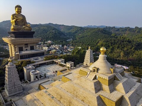Aerial of Fo Guang Shan Monastery, Fo Gunag mountain or shan, Taiwan, Dashu District, Kaohsiung City, Taiwan