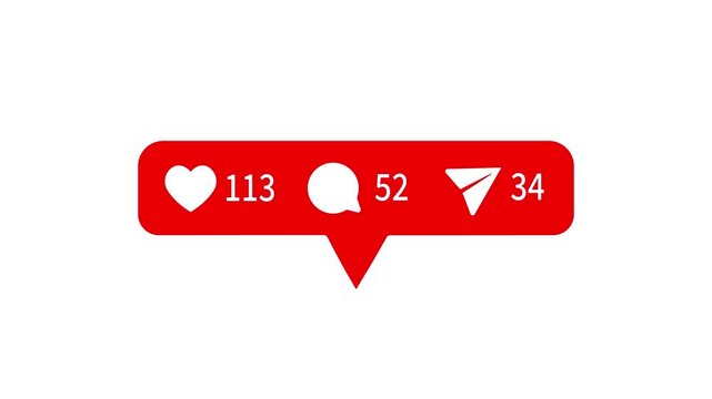 Social Media Notification Counter Animation White Background