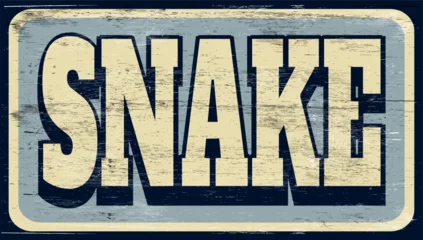 Aged and worn snake sign on wood © jdoms