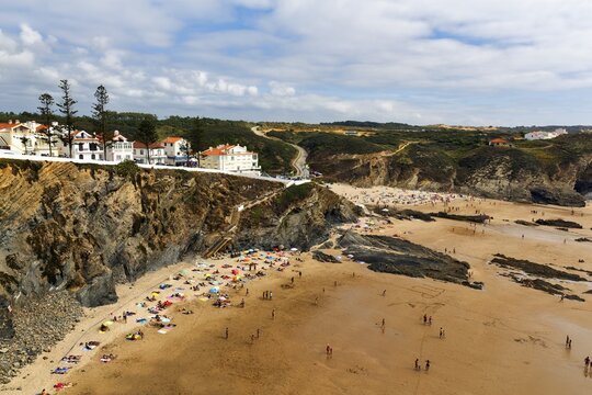 Bay and beach, fishing village Zambujeira do Mar, Alentejo, Portugal