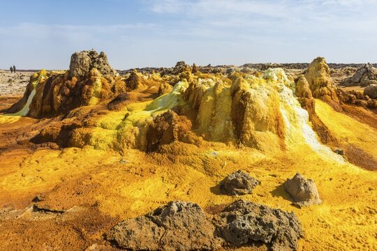 Geothermal area with sulphur deposits, Dallol, Danakil depression, Ethiopia