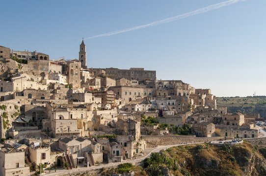 Town with cave dwellings, Sasso Caveoso, Sassi di Matera, Matera, Basilicata, Italy