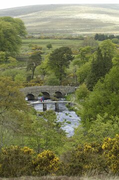 Clapper Bridge Postbridge Dartmoor National Park Devon England