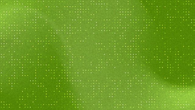 Bright lime green motion background digital texture white glowing small circular geometric pattern