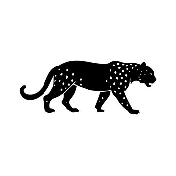 jaguar icon silhouette illustration for wildlife and nature design