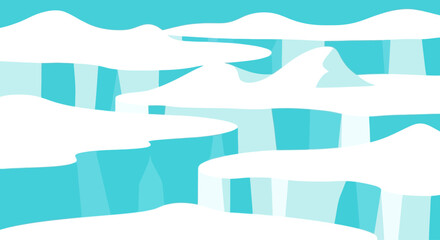 Stylized ice landscape with blue and white abstract shapes, graphic element © ahmad