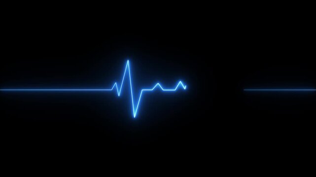 Monitoring in an emergency ecg line animation. heartbeat signal icon cardiogram motion graphics. Medical concept EKG Pulse Wave.