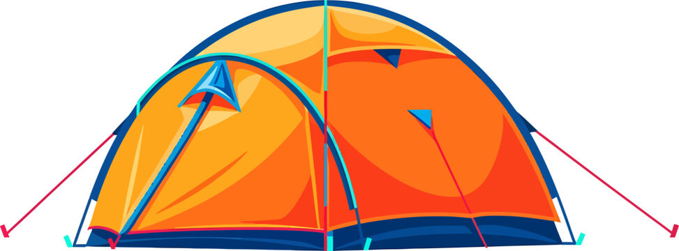Camping tent stands ready for an outdoor adventure in the wilderness.