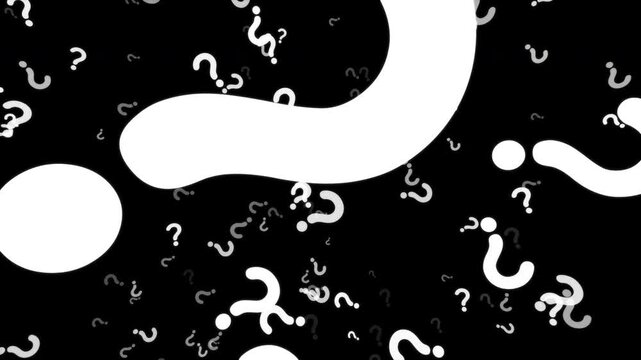 Endless incoming Questions Mark on transparent background