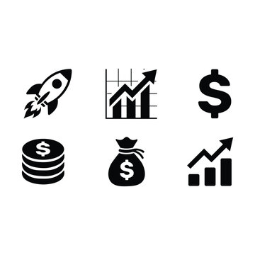 business finance set line stroke.Vector Illustration design.