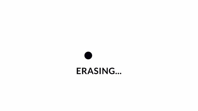 Privacy and data management UI showing erasing process status in 4k animation with alpha channel  on transparent background erasing animation 