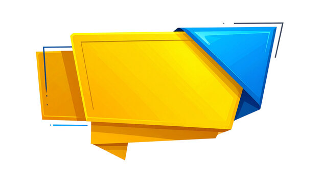 colorful speech bubble banner for promotion, isolated on transparent background