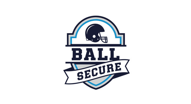 Dynamic Emblem Featuring an American Football Helmet and a Robust Ball Security Concept, Perfect for Sports Branding and Athletic Apparel