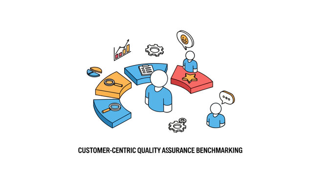 Illustrated Customer Centric Quality Assurance Concept Art.