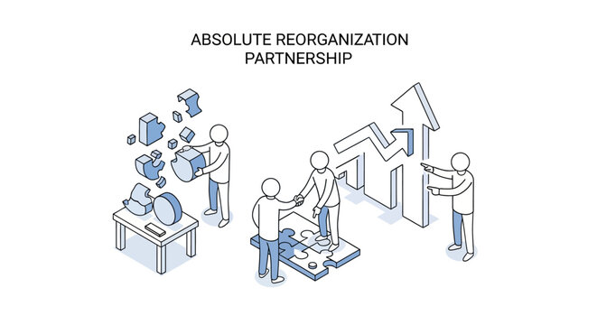 Business Team Collaborating on Corporate Restructuring Plan.