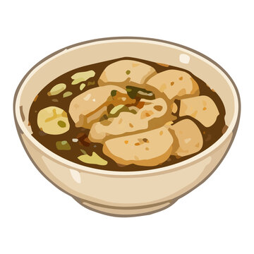 Indonesian Street Food Siomay or Bakso Tahu with Peanut Sauce