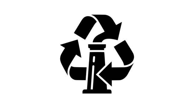 Emblem symbolizing ecological responsibility in factory operations, promoting circular economy principles and waste reduction efforts for a greener future