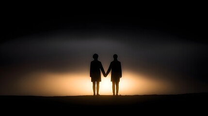 Fototapeta premium couple kissing against pink gradient background with dreamy soft focus effect