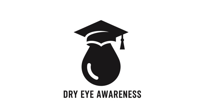 Graduation Cap Eye Symbolizing Dry Eye Awareness Concept.