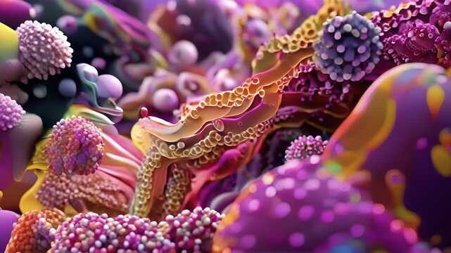 Looking closer we can see the intricate network of gut bacteria each with its own unique role in the digestive process.
