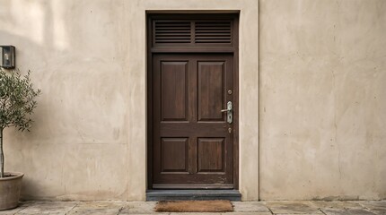 Fototapeta premium wooden vent and door on java villa