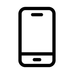 Simple Outline Modern Smartphone Icon Element With Rounded Corner For Communication And Technology © Robet